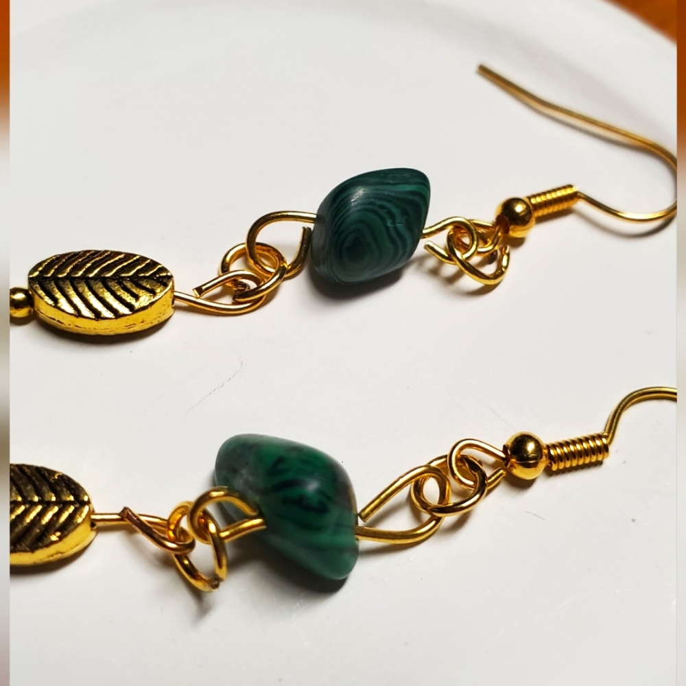 Green Malachite Earrings